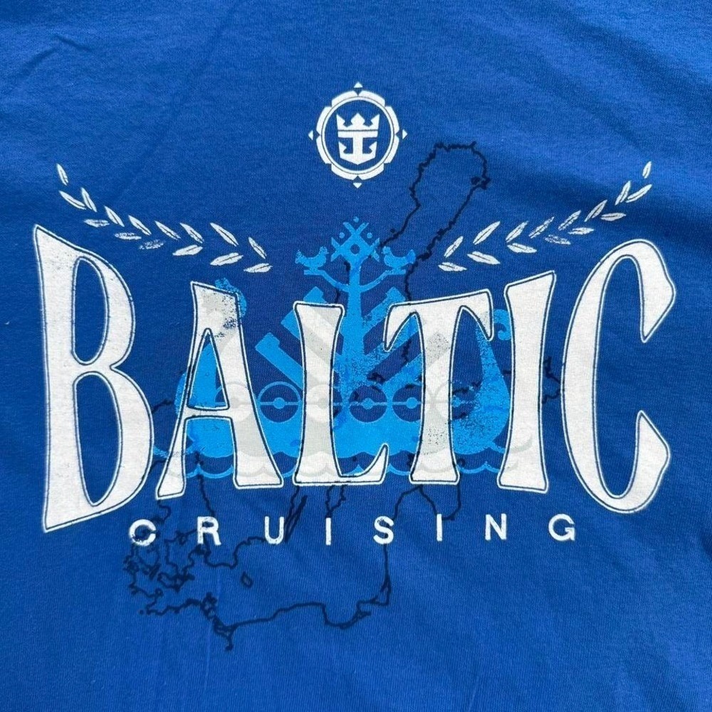 Royal Caribbean Baltic Cruising Tshirt Blue Mens Size Small Graphic Tee Cruise